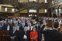 Festgottesdienst: In der Dreifaltigkeitskirche Speyer haben die evangelischen Kirchen in Rheinland-Pfalz und das Bundesland das 500. Reformationsjubiläums gefeiert. Foto: Landry