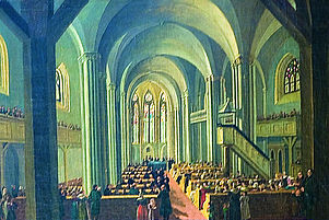 Historisches Gemälde in der Speyerer Dreifaltigkeitskirche: Das gemeinsame Abendmahl nach der Unionssynode. Foto: archiv