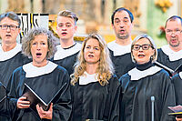 Gottes Wort gepredigt und gesungen: Chor der Dresdener Frauenkirche. Foto: epd