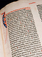 Farbenfroh: Seite der Gutenbergbibel.