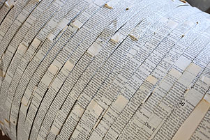 Bibelrolle: Aus einer Bibel werden 40 Meter Band. Foto: VAN