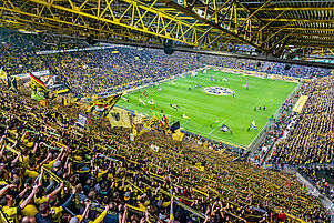 Im Signal Iduna Park, Stadion des Bundesliga-Erstligisten BvB Borussia Dortmund, findet am 23. Juni der Abschlussgottesdienst des 37. Deutschen Evangelischen Kirchentags statt. Foto: epd