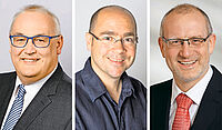 Die drei Kandidaten für den Bildungsbereich in der Landeskirche (von links): Dieter Hofmann, Paul Metzger und Claus Müller. Fotos: LK