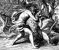 Samson kämpft mit dem Löwen. Bild: wikipedia