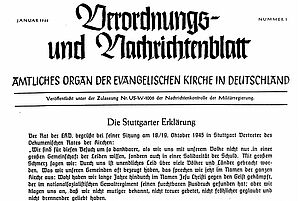 Stuttgarter Schuldbekenntnis: Veröffentlicht im Januar 1946. Foto: epd